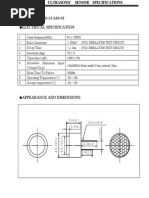 Datasheet Sensor Ultrasonik