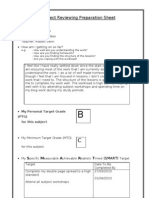 Subject Reviewing Preparation Sheet: S M A R T (Smart)