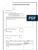 Subject Reviewing Preparation Sheet: Victoria Allen