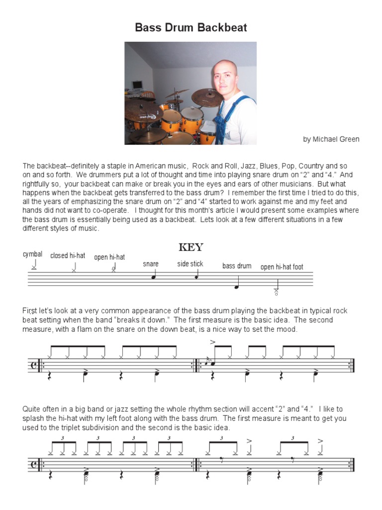 Bass Drum Backbeat | PDF | Popular Music | Music Theory