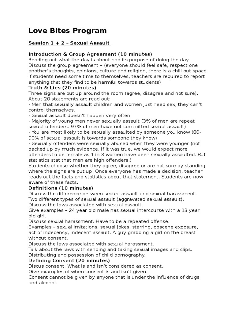 love bites program | Sexual Assault | Assault