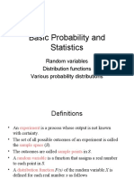 Basic Probability and Statistics: Random Variables Distribution Functions Various Probability Distributions