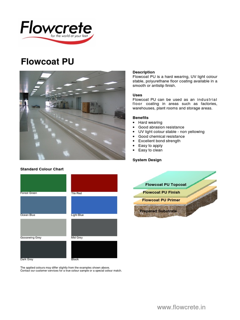 Flowcoat PU: Durable Polyurethane Flooring | PDF | Wear | Concrete