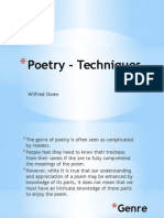 Owen Poetry - Techniques