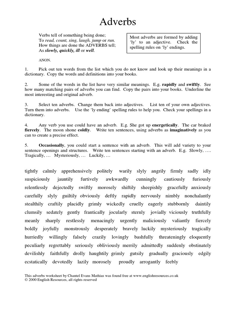 Adverbs 1 | PDF | Adverb | Syntax