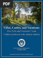 Download Villas Castles And Vacations - How Perks and Giveaways Create Conflicts of Interest in the Annuity Industry - Senator Elizabeth Warren Report - US Senate - October 2015 by Seni Nabou SN287436841 doc pdf
