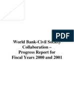 World Bank-Civil Society Collaboration-Progress Report For Fiscal Years 2000 and 2001