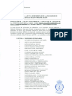 Resultados Definitivos Elecciones A Junta de Facultad Del Departamento de Comunicación 2010