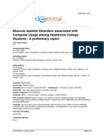Musculo Skeletal Disorders Associated With Computer Usage Among Healthcare College Students: A Preliminary Report