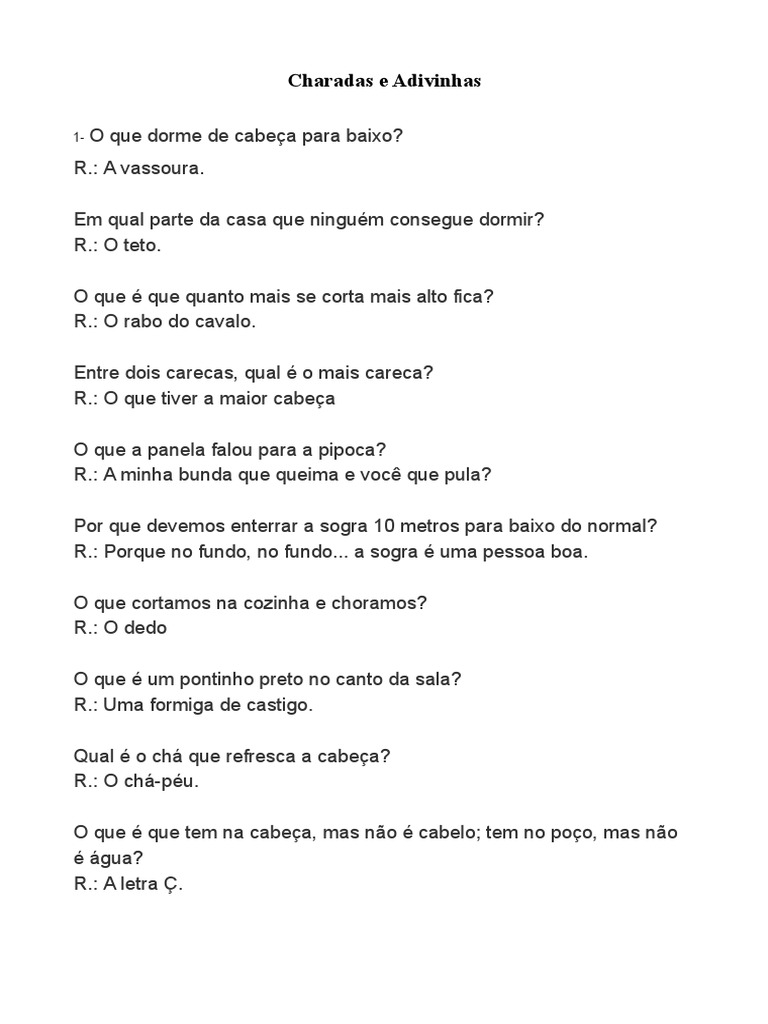 Charadas Com Respostas | PDF