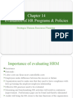 Evaluation of HR Programs & Policies: Strategic Human Resource Planning