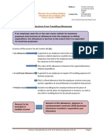 Deductions From Travel Allowances