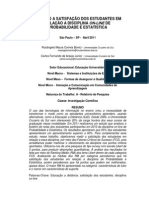 Medindo A Satisfação Dos Estudantes em Relação A Disciplina On-Line de Probabilidade e Estatística