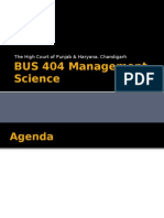 BUS 404 Management Science