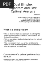 1C - Dual Simplex & Post Optimal Analysis