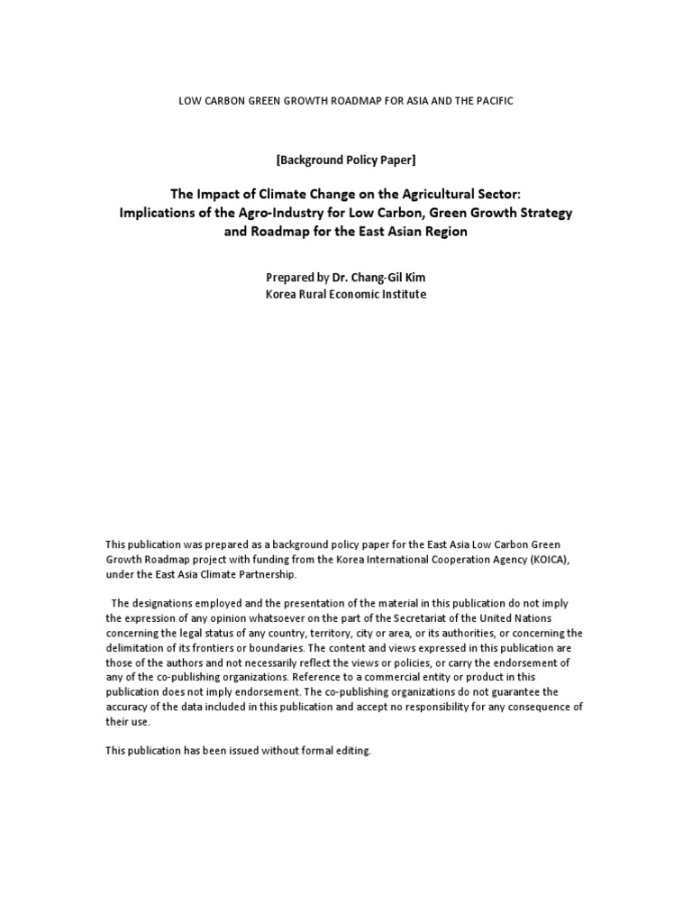 The Impact of Climate Change On The Agricultural Sector | PDF | Global ...