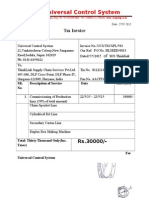 Universal Control System: Tax Invoice