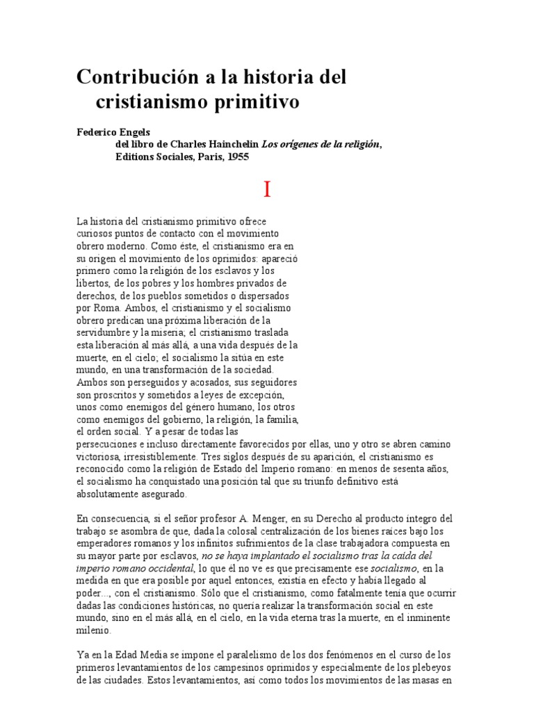Contribución A La Historia Del Cristianismo Primitivo | PDF | Número de ...