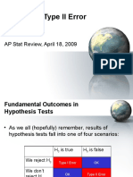 Type I and Type II Error: AP Stat Review, April 18, 2009