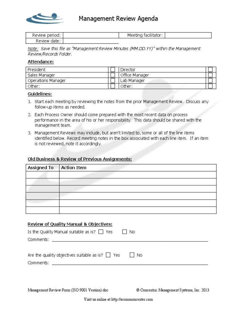 management-review-form-iso-9001-version