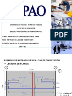 Metrado y Presupuesto de Losa de Cimentacion