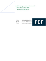 Rangeland, Grazing Land and Grassland Protection Act of 2002 Application Package