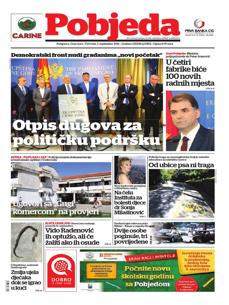Dnevne Novine Pobjeda | PDF