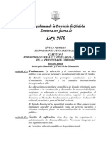 Ley Provincial 9870 Ley de Educacion de La Provincia de Cordoba
