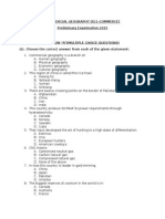 Commercial Geography (X11-Commerce) Preliminary Examination 2015