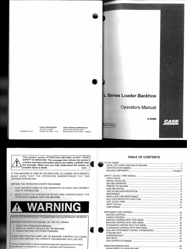 Case 580 Super L Backhoe Manual PDF PDF