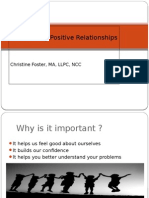 Establishing Positive Relationships: Christine Foster, MA, LLPC, NCC