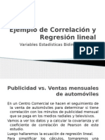 Ejemplo de Correlación y Regresión Lineal Simple