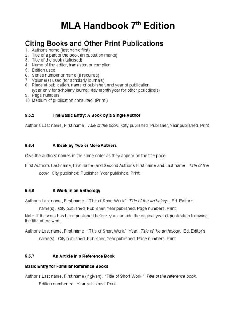 Mla Handbook 7th Edition | PDF | Editing | Publishing