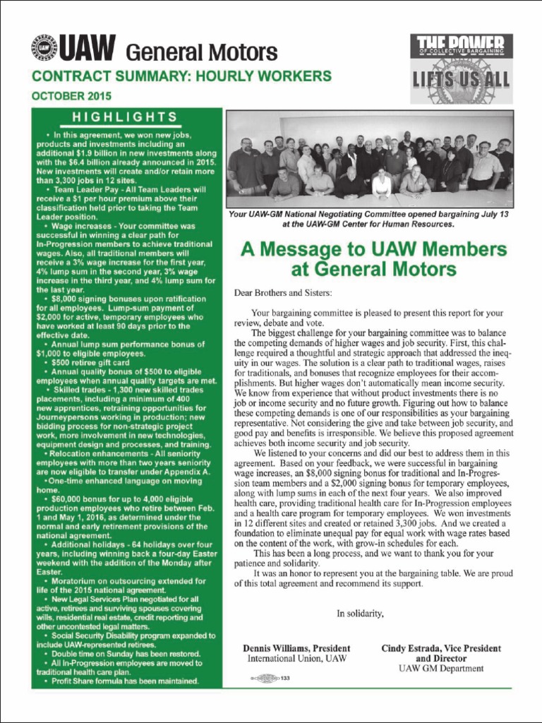 UAW GM Hourly Highlights