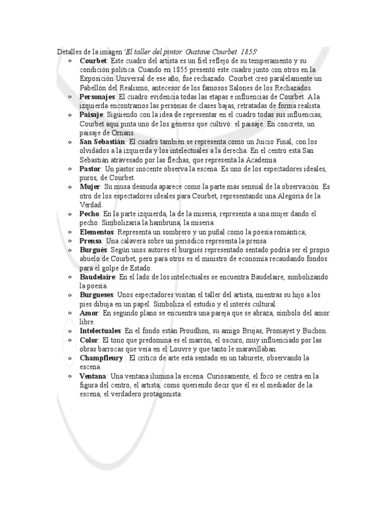 El Taller Del Pintor Pdf Pinturas Artes General