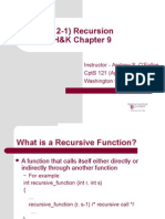 (12-1) Recursion H&K Chapter 9: Instructor - Andrew S. O'Fallon Cpts 121 (April 7, 2014) Washington State University