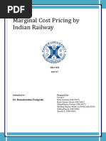 Marginal Pricing of Indian Railway