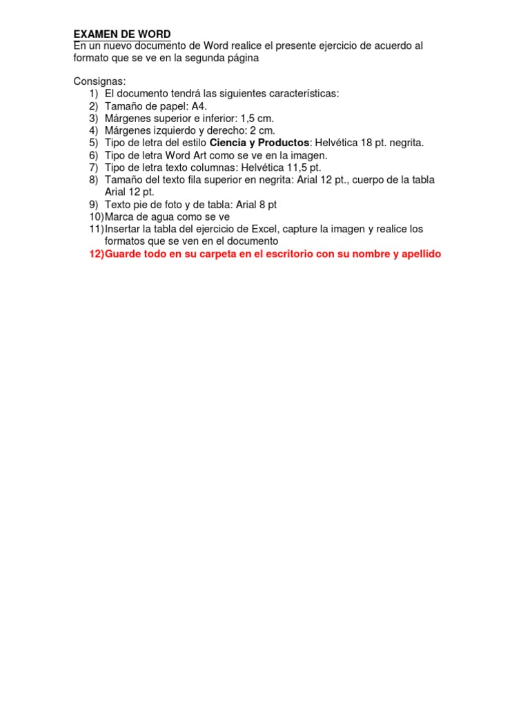 Examen De Word Avanzado – Examen de Word documento nuevo – JRPLKG