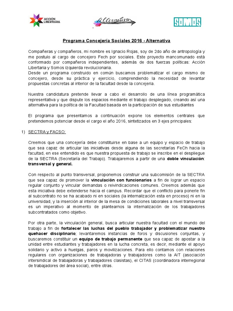 Programa Concejeria Ignacio Rojas | PDF