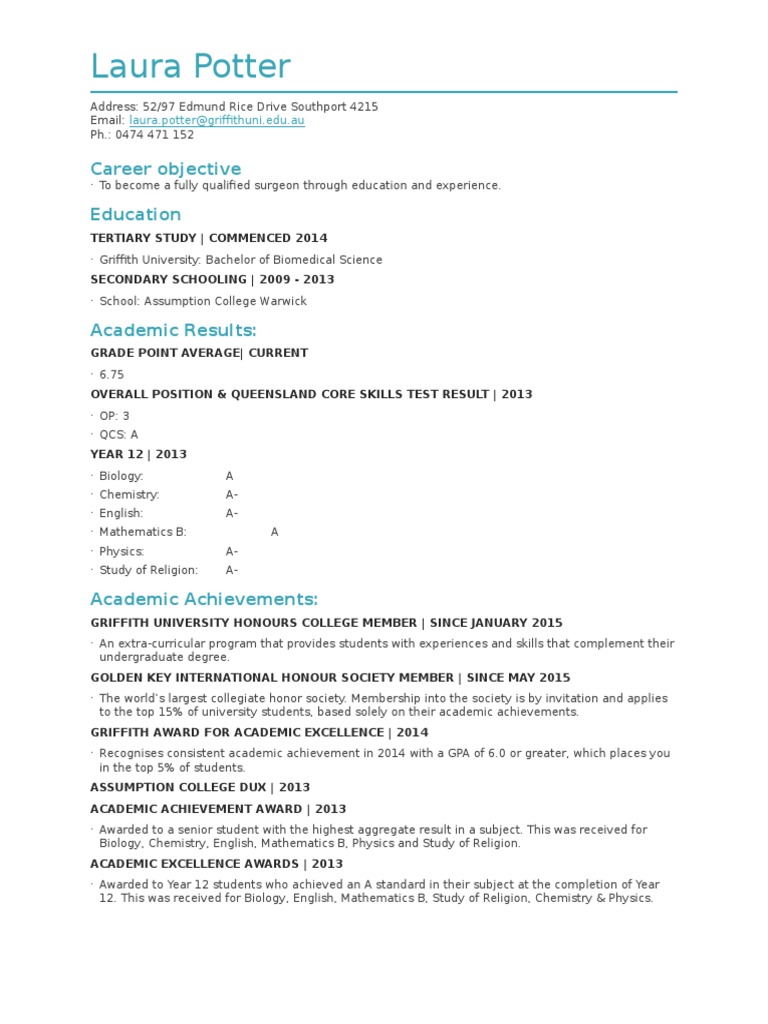 Resume Laura | PDF | Students | Further Education