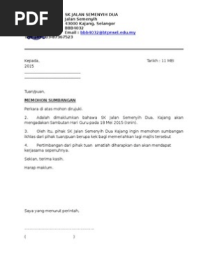 Surat Minta Sumbangan Hari Guru Pdf