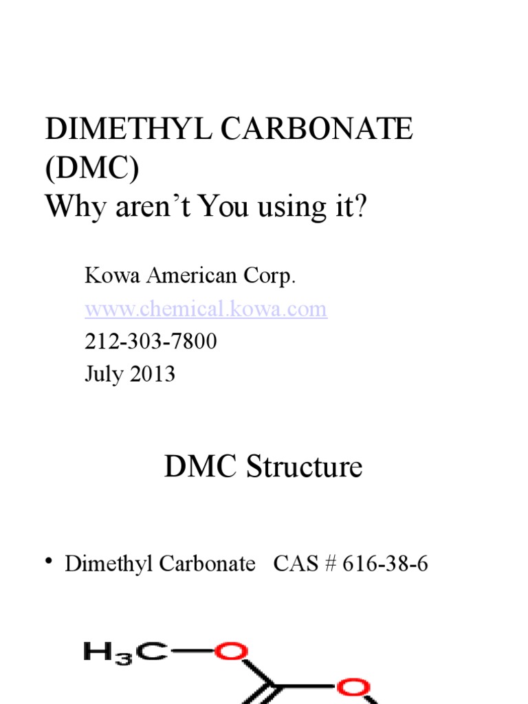 Dimethyl Carbonate PP July 2013 | PDF | Chemical Substances | Chemical ...