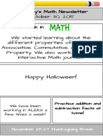 10-30 Math Newsletter