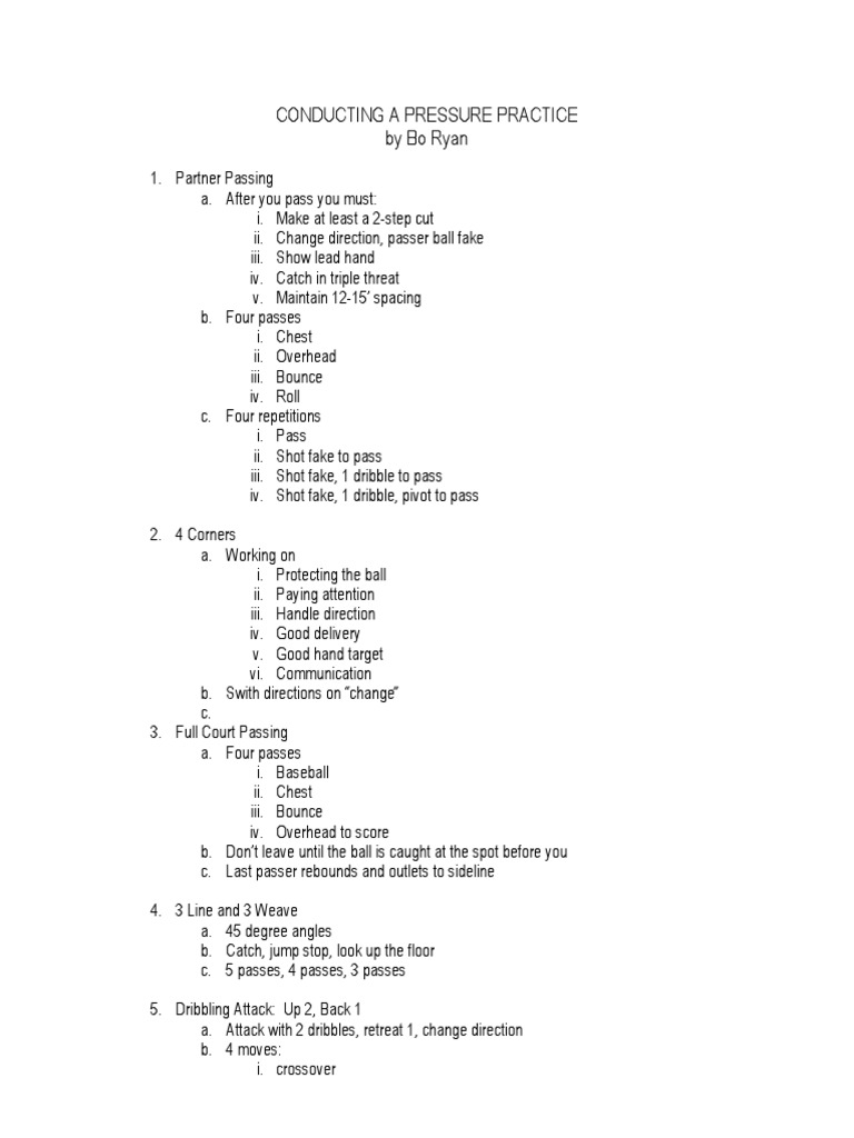 Basketball Pressure Practice Drills | PDF | Career & Growth | Sports ...