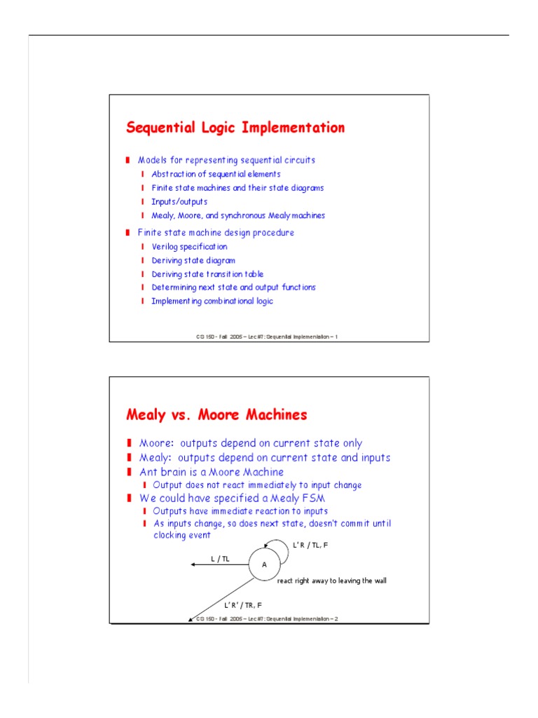 Sequential Logic and FSM Design Overview | PDF | Teaching Methods ...