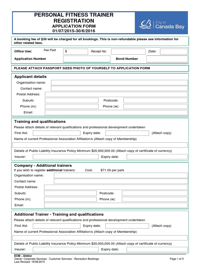 1Personal Fitness Trainer License Application Form.doc Personal