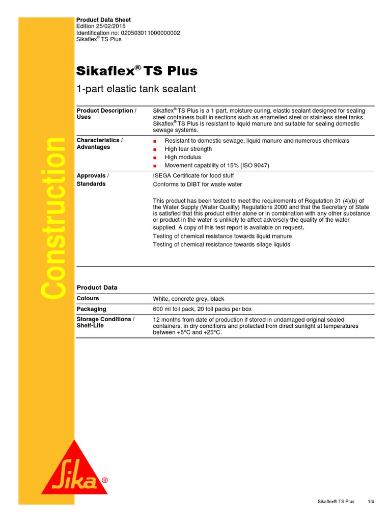 Sikaflex Data Sheet | PDF
