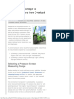 Pressure Sensor Failure From Spikes or Overload