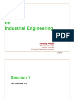A Session On Industrial Engineering: Sandeep Prasad