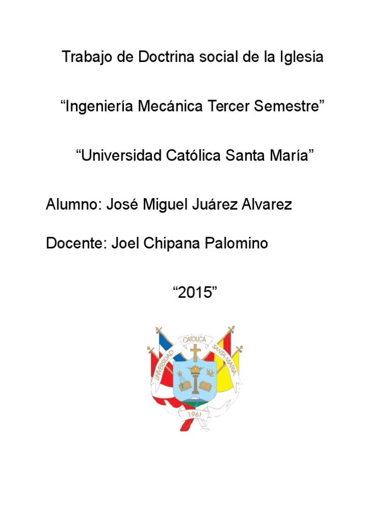 Trabajo de Doctrina Social de La Iglesia | PDF | Bien común | Doctrina ...